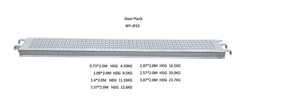 Chiny Metalowa stalowa rusztowanie Plank na rusztowanie ringowe, 3.07 / 2.57 / 2.07 / 1.57 / 1.4 / 1.06 / 1 / 0.7m dostawca